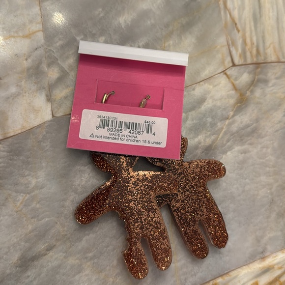 Betsey Johnson Flamingo Christmas Earrings and Acrylic Gingerbread Earrings - Picture 6 of 6